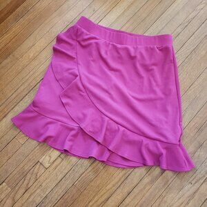 Hot Pink Mini Skirt by Issac Mizrahi Live w/ Ruffles • Size XS